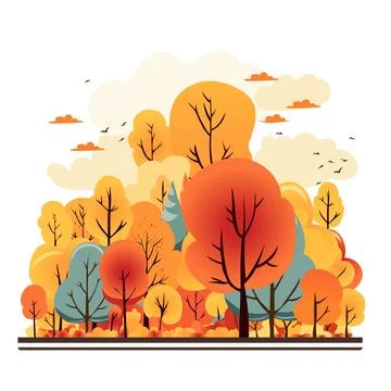 Vector illustration of autumn forest Stock Illustration