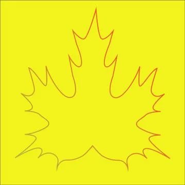 Vector illustration of autumn leaf. Bright cool design on a yellow background Stock Illustration