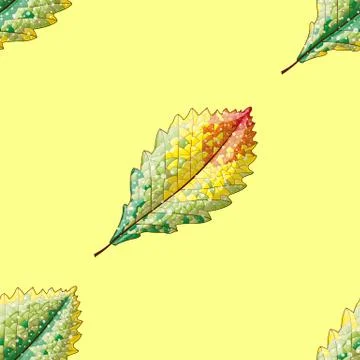 Vector illustration with autumn seamless. Stock Illustration