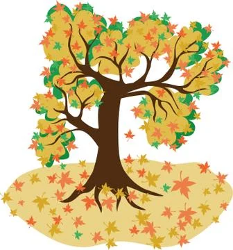 Vector illustration Autumn tree on a white background. イラスト素材