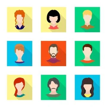 Vector illustration of avatar and dummy logo. Set of avatar and figure stock Stock Illustration