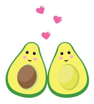 Vector Illustration of Avocados Stock Illustration