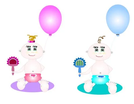 Vector illustration of babies Stock Illustration