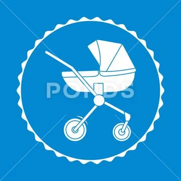 Vector illustration. Baby carriage. Pram. Stroller Stock Illustration