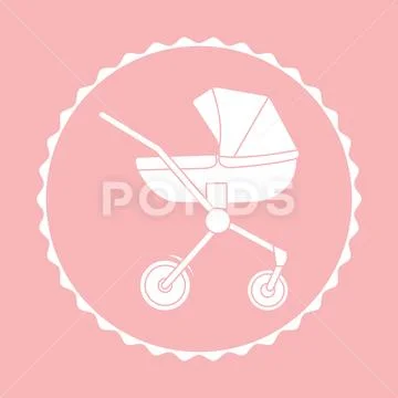 Vector illustration. Baby carriage. Pram. Stroller Stock Illustrationen