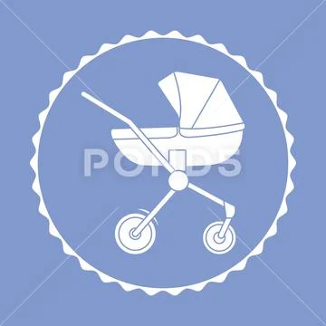 Vector illustration. Baby carriage. Pram. Stroller Stock Illustration