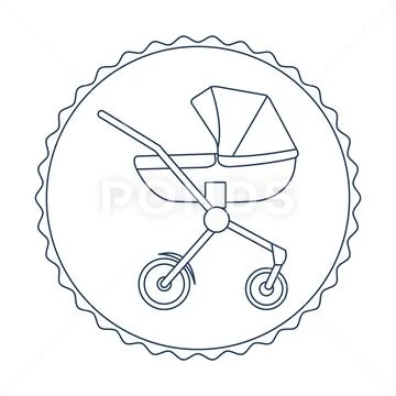Vector illustration. Baby carriage. Pram. Stroller Stock Illustration