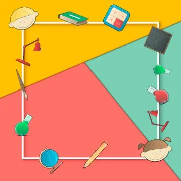 Vector illustration of Back to school background. Back To School Banner With  Stock Illustration