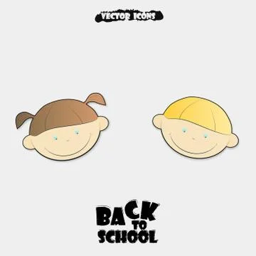 Vector illustration of Back to school background. children icons. Stock Illustration