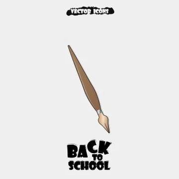 Vector illustration of Back to school background. Fountain pen icons. Stock Illustration