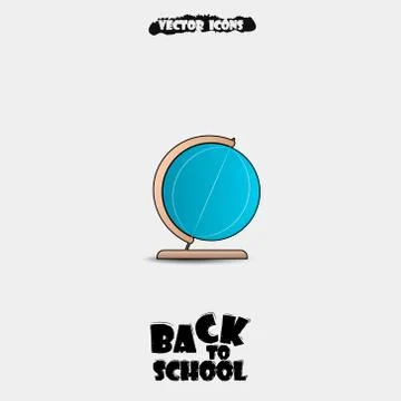 Vector illustration of Back to school background. Globe icons. Stock Illustration