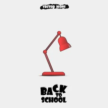 Vector illustration of Back to school background. Table lamp icons. Stock Illustration