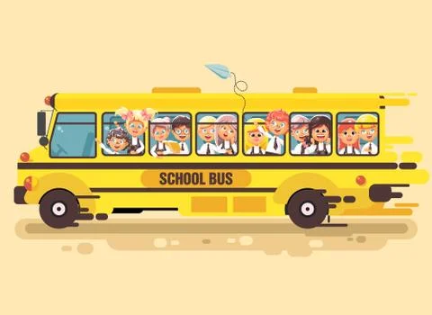 Vector illustration back to school cartoon characters schoolboy schoolgirls 스톡 일러스트