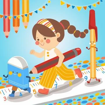 Vector Illustration of Back To School 库存插图