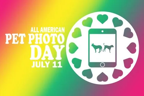 Vector illustration of a Background for All American Pet Photo Day 스톡 일러스트
