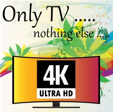 Vector illustration - background with flowers, 4K TV. Illustrazione stock