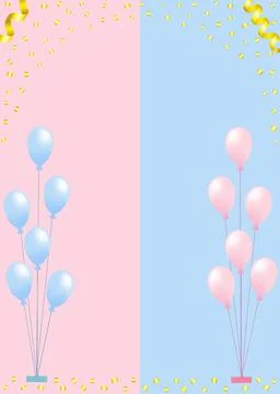 Vector illustration. Background on gender party Stock Illustration