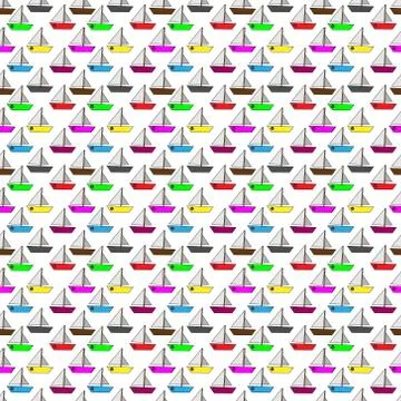 Vector illustration background image of a child drawing of a boat of differen Stock Illustration