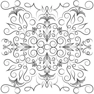 Vector illustration background image vintage pattern of black contour lines o Stock Illustration