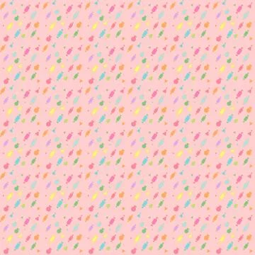 Vector illustration background seamless image candy rain of different sweets  Stock Illustration