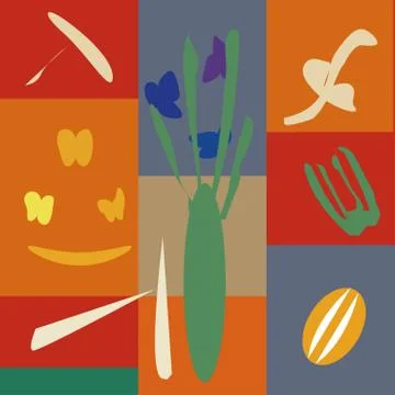 Vector illustration of background in the style of Henri Matisse Illustrazione stock