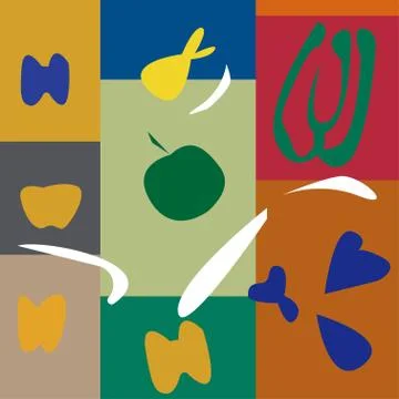 Vector illustration of background in the style of Henri Matisse Stock Illustration