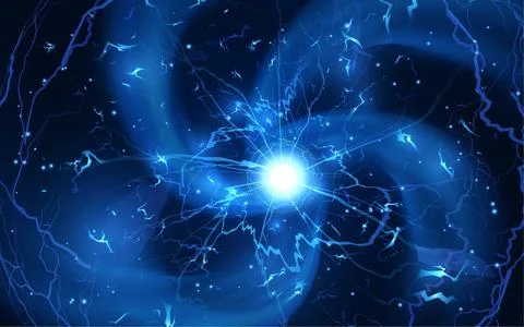 Vector illustration of a background with a thunder circle effect with ball Stock Illustration