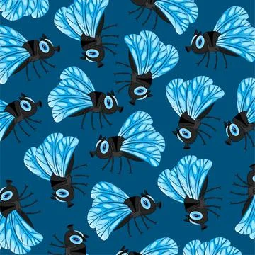 Vector illustration bad insect fly decorative pattern Stock Illustration