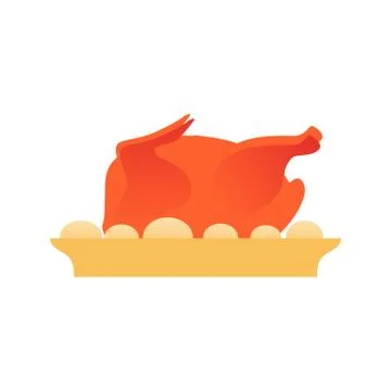 Vector illustration of baked chicken Stock Illustration