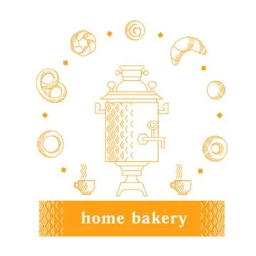 Vector illustration with bakery products Stock Illustration
