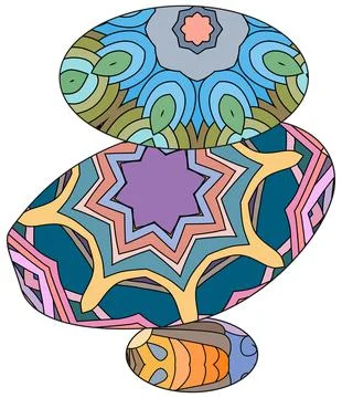 Vector Illustration of balance made of colored stones. Illustrazione stock