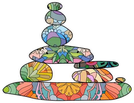 Vector Illustration of balance made of colored stones. イラスト素材