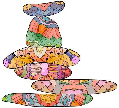 Vector Illustration of balance made of colored stones. Stock Illustration