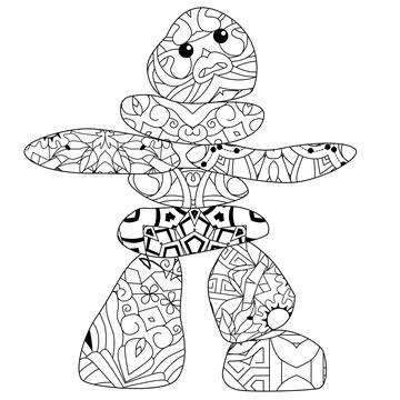 Vector Illustration of balance made of decorative stones for coloring pages. Illustrazione stock