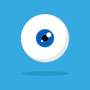 Vector illustration of ball eye. Flat design. Isolated. Stock Illustration