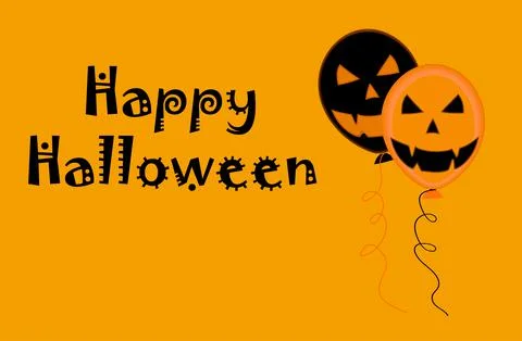 Vector illustration of balloons on a black background. Happy Halloween concep Stock Illustration