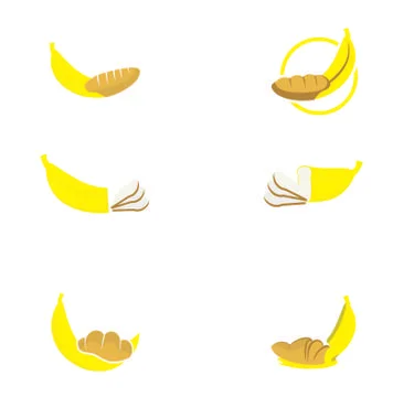 Vector illustration banana bread logo design Illustrazione stock