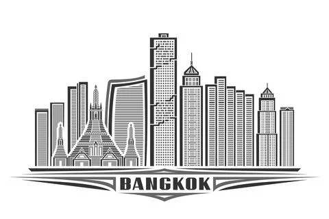 Vector illustration of Bangkok Ilustración de archivo