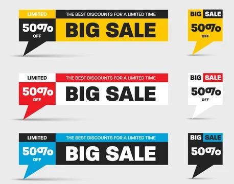 Vector illustration of a banner with geometric elements, with a big sale, l.. Stock Illustration