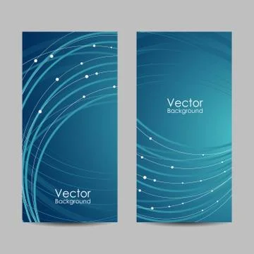 Vector illustration of banners with abstract waves Stock Illustration