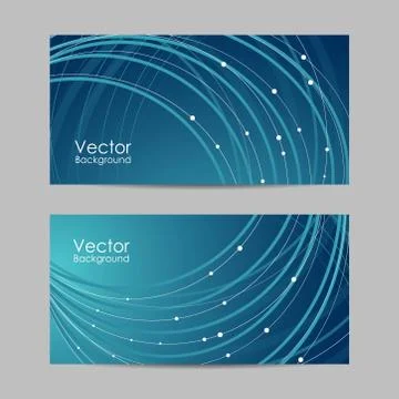 Vector illustration of banners with abstract waves Stock Illustration