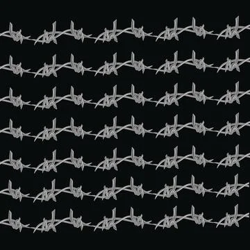 Vector illustration of barbed wire with gray lines Stock Illustration