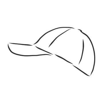 Vector illustration of baseball cap , cap, vector sketch illustration Stock Illustration