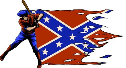 Vector illustration of Baseball player with northerner flag Illustrazione stock