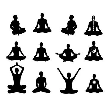 Vector illustration basic meditation poses Stock Illustration