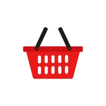 Vector illustration of basket icon, flat design. Stock Illustration