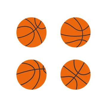 Vector illustration of basketball balls. Flat style isolated on white background Stock Illustration