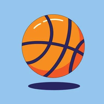 Vector illustration of a basketball in flat style Stock Illustration