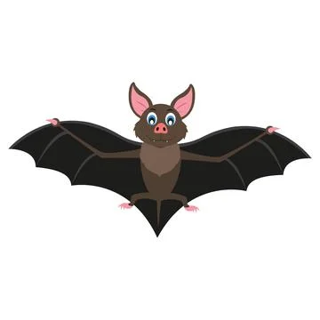 Vector illustration of Bat. Cartoon Bat Stock Illustration