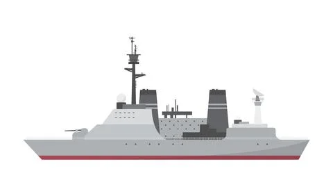 Vector Illustration of a Battleship Stock Illustration